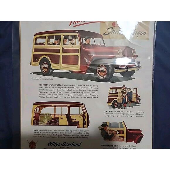 1947 Jeep Station Wagon Willys Overland Vehicle Toledo OH Vintage Print Ad - Picture 4 of 5